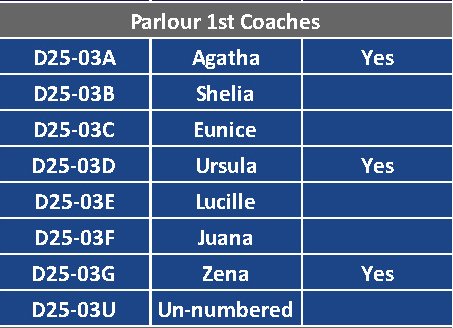 parlour 1st coaches